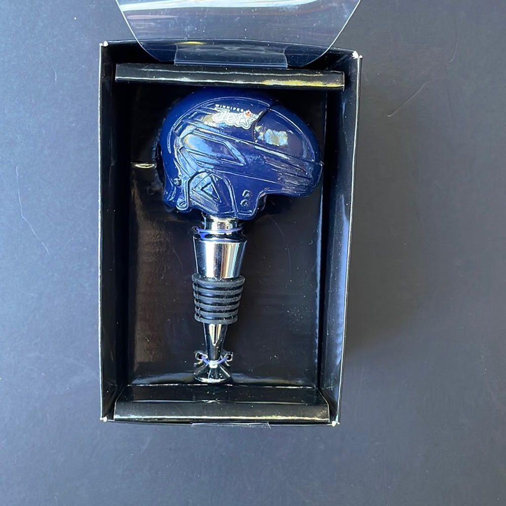 Brand New Winnipeg Jets Helmet Bottle Stopper wine stopper NHL Gift Collectible